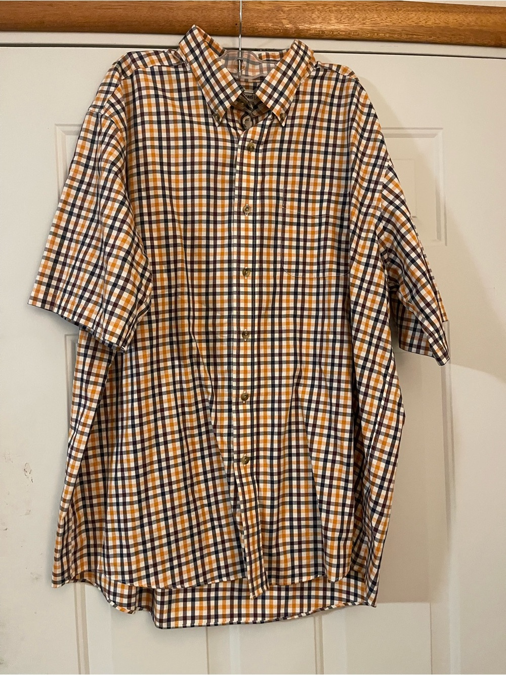 L.L.Bean Mens XL Regular Traditional Fit Plaid Cotton Short Sleeve Button-Down